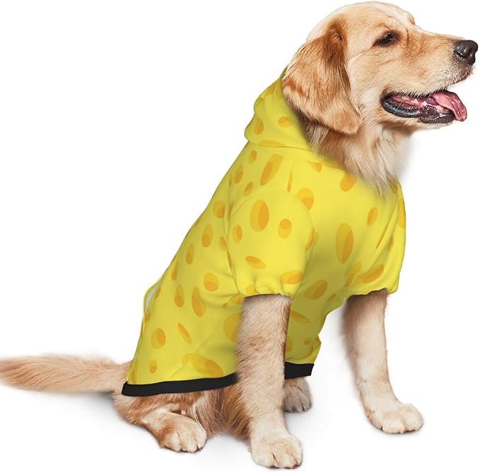 Disfraz de Perro Estampado de Queso Amarillo Sudadera Grande miniatura 2