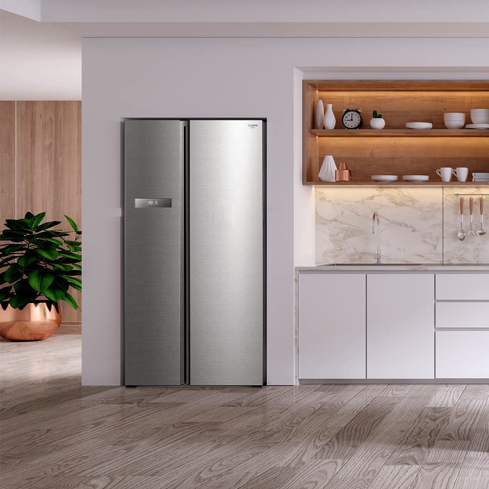 Cecotec Frigorífico Americano 2 Puertas Bolero CoolMarket SBS 592 Inox. 592 Litros, 177,5 cm de Alto y 91 cm de Ancho, Bajo Consumo, Motor Inverter, No Frost, Congelación Ultrarrápida