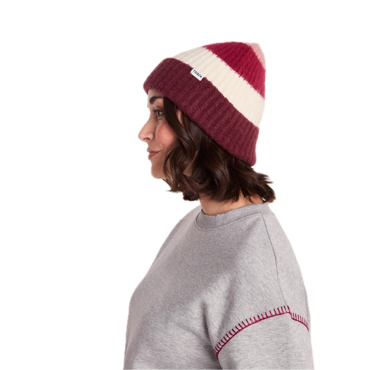 Tog24 Unisex Burgundy 'Desmon' Knitted Hat In