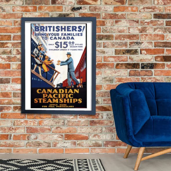 Affiche Canadian Pacific Steamships encadrée format moyen mat d'archivage