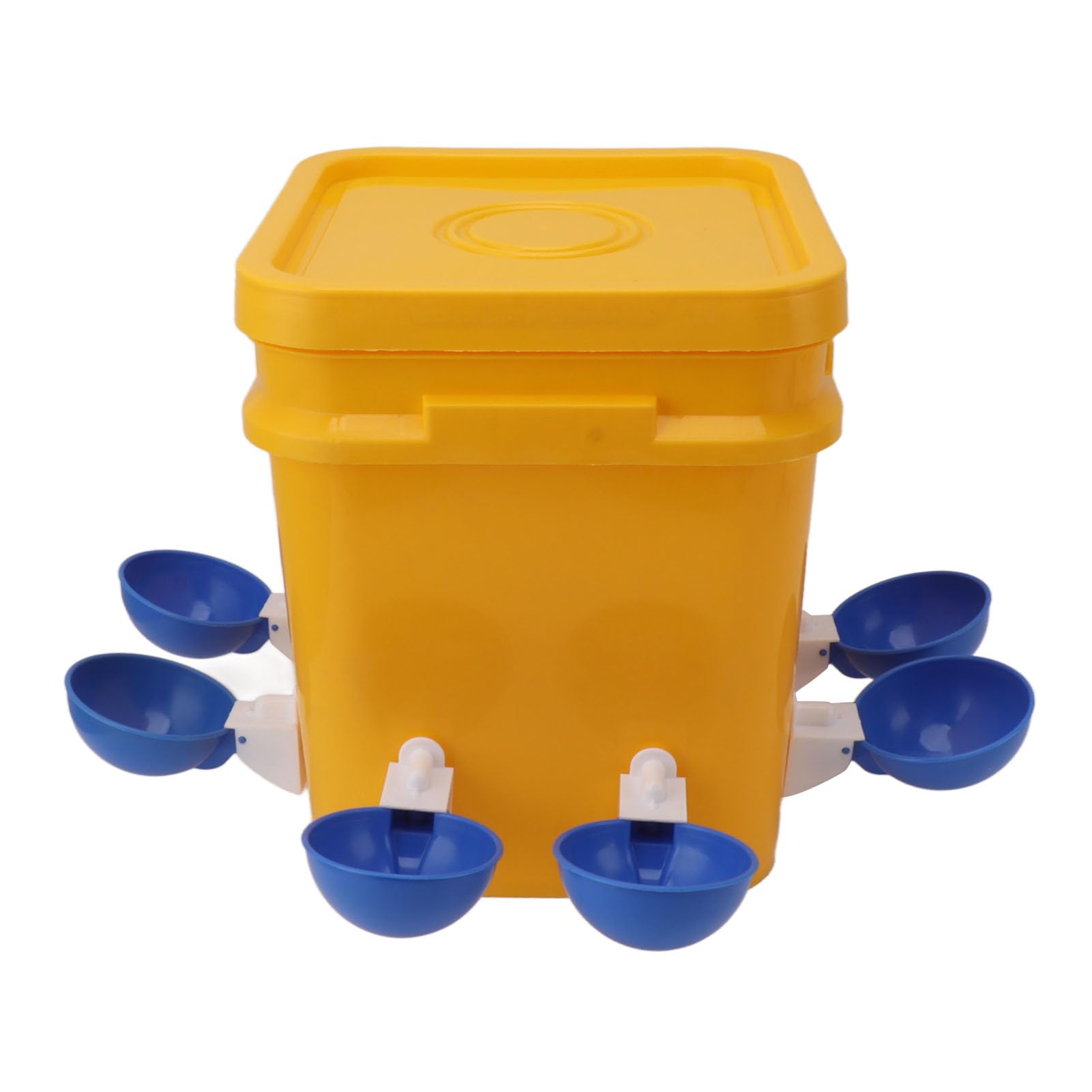 Bebedero Automático para Pollos, Kit de Comedero para Bebederos para Aves de Corral con Cubo de 12L, para Pollo, Ganso, Pato, Codorniz y Paloma (Cubo + Tazón Azul Grande +
