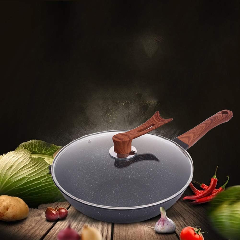 Gorąca patelnia， Duży wok z powłoką nieprzywierającą i pokrywką, patelnia 32 cm