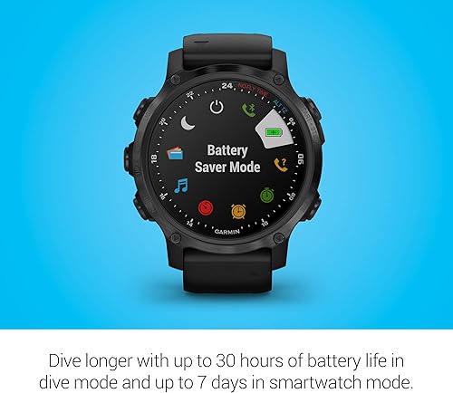 Miniatura 3 de Garmin Descent Mk2S, computadora de buceo estilo reloj de tamaño pequeño, entrenamiento multideportivocaracterísticas inteligentes, gris con banda
