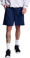 Russell Athletic Men's Relaxed Fit 9" Cotton Shorts with Pockets & Adjustable Elastic Waist - Sizes S-4XL