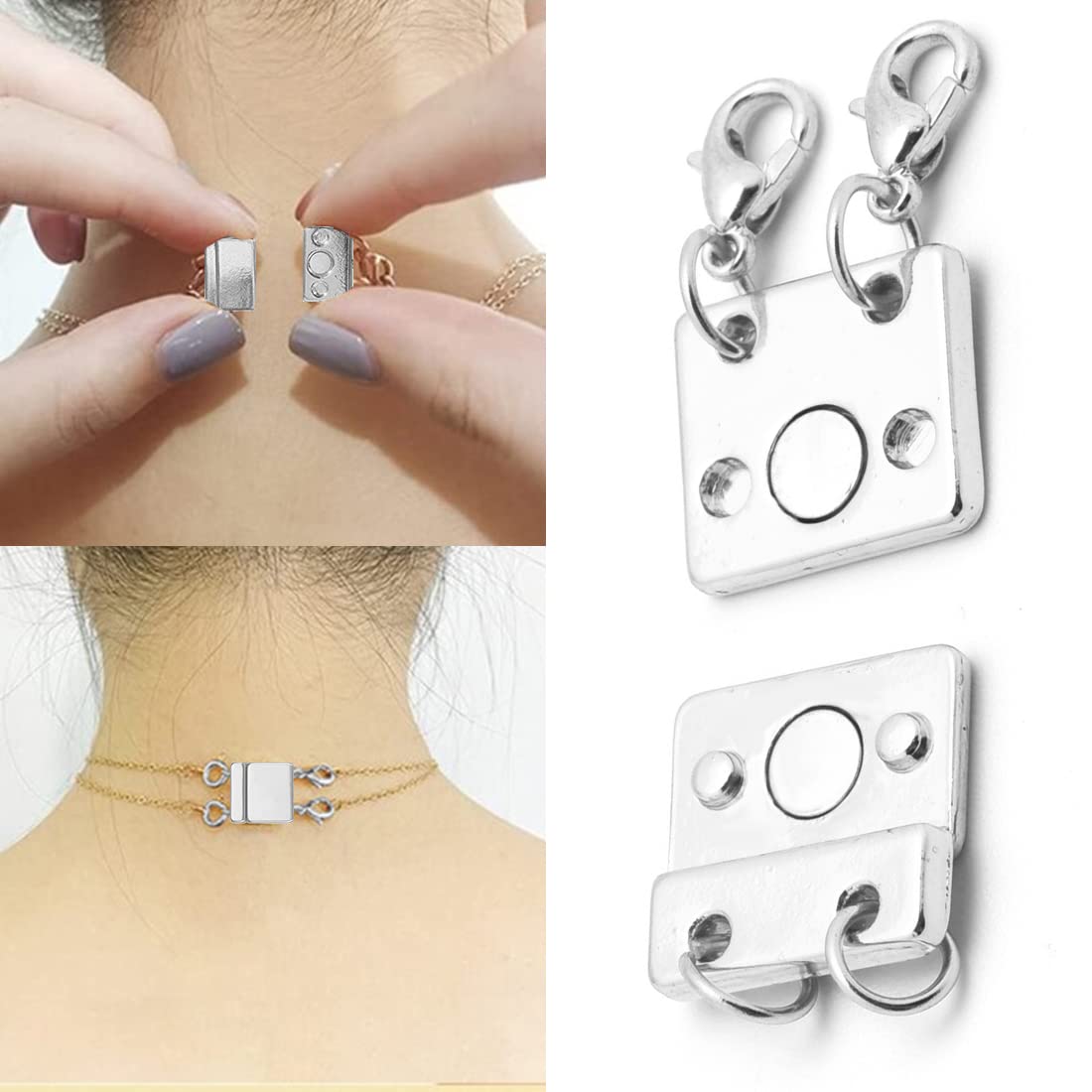 4 Chiusure Magnetiche Per Collane - Connettori Multifilo Per Creare Gioielli Fai Da Te, Placcate E Anti-Groviglio - Foto 10