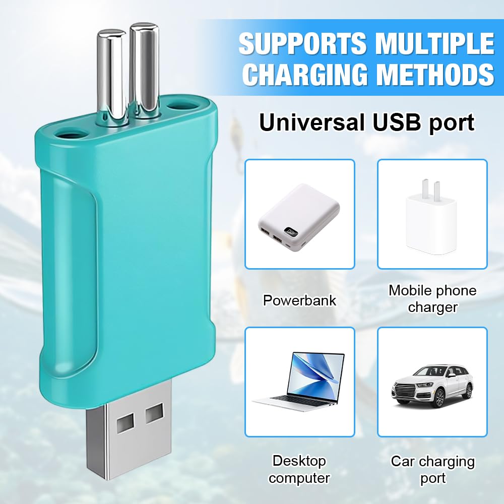 USB Wiederaufladbare CR425 Angelposen Akku mit Ladegerät, 10 Stück CR425 Led Posen Angeln Batterie, 3.7 V Aufladbar Akku für Angelposen, Angelposen Akku Led Posen Angeln für Seen und Flüsse