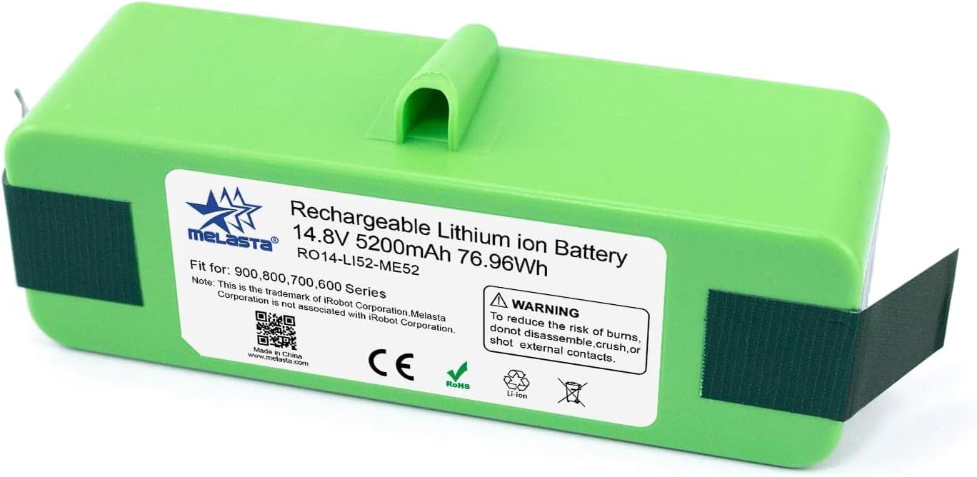 14.8V 5200mAh Lithium-ion Replacement Battery for iRobot Roomba 980 960 890 690 900 800 700 600 series 985 966 965 880 870 860 790 780 770 760 670 655 650 640 614 615 620
