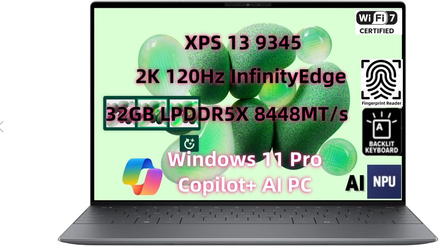 NewDell XPS 13 9345 Business Laptop, Copilot+ AI PC (13.4" 2K 120Hz InfinityEdge, Snapdragon X Elite (> Core i7-1355U), 32GB LPDDR5X RAM, 1TB SSD), Thin Light, 27Hours Battery Life, Win 11 Pro