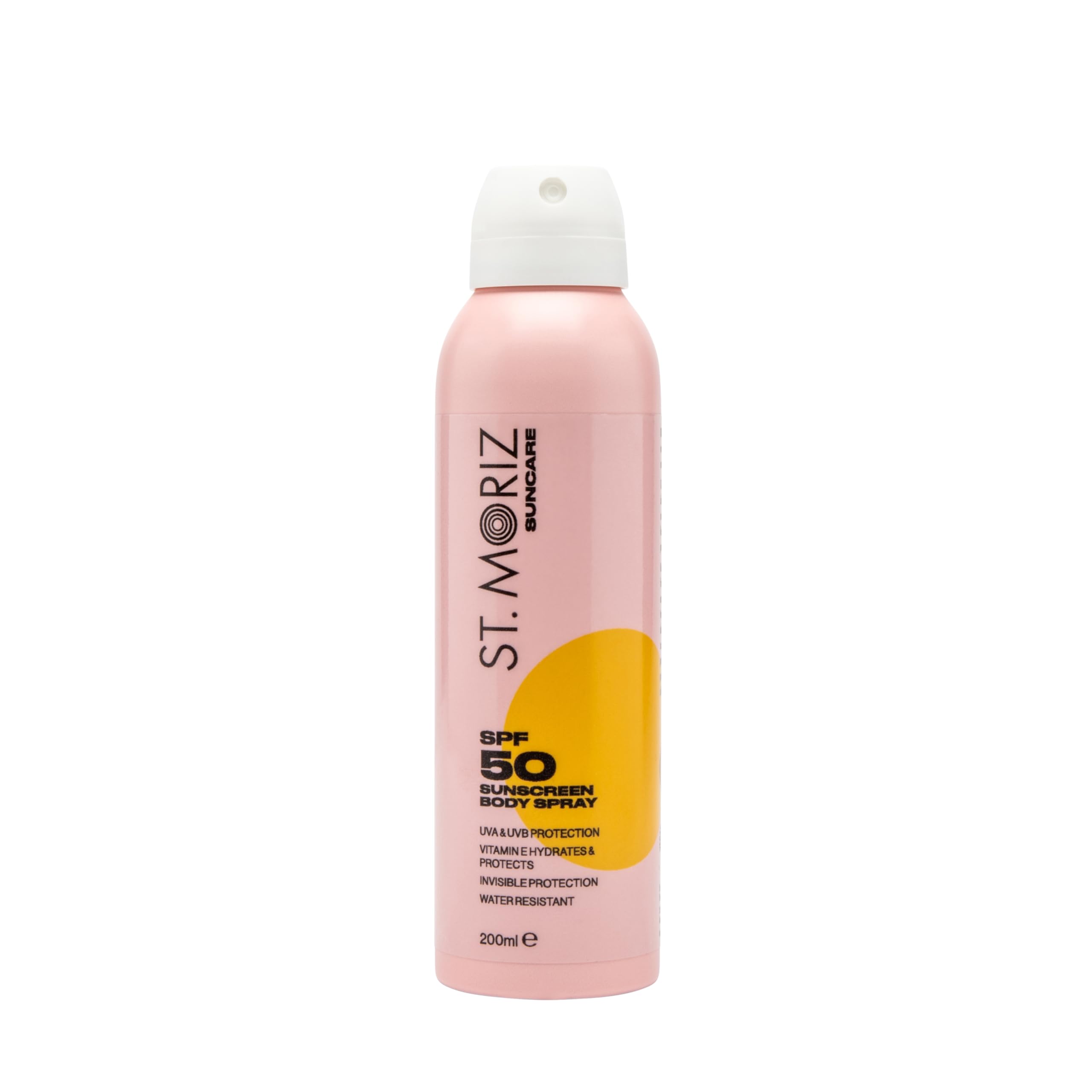 ST. MORIZ Suncare SPF 50 Sunscreen Body Spray | Hydrating UVA & UVB SPF 50 Invisible Protection Sun Spray Mist for Body with Vitamin E | Water Resistant | Dermatologically Tested | Vegan | 200ml