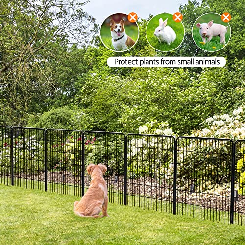 Image of Yaheetech 40in x 10.6ft Rustproof Foldable Metal Decorative Garden Fence