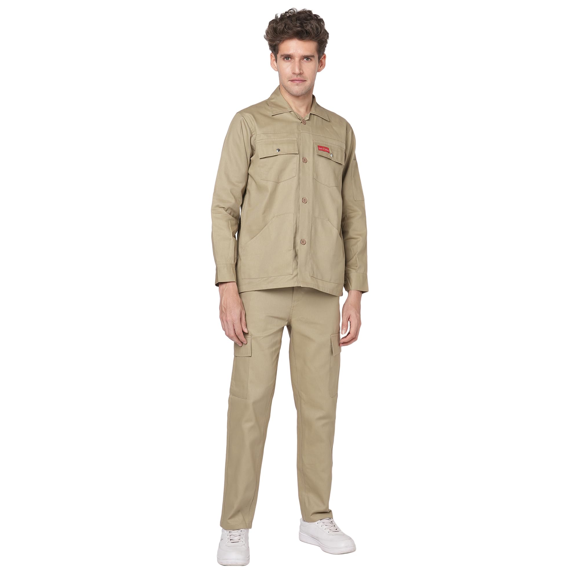 Men’s 100% Cotton Industrial Workwear Jacket & Pant Set, OEKOTEX® Certified, 200 GSM,-picture-23