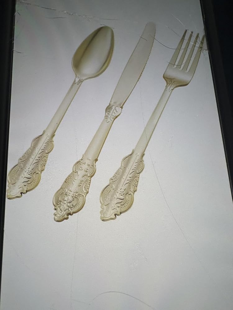 Goodluck Disposable Heavy Duty Gold Plastic Silverware