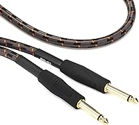 Vista 5 de Roland Gold Series 1/4" Angled/Straight Cable de audio para instrumentos 5 ft. Black