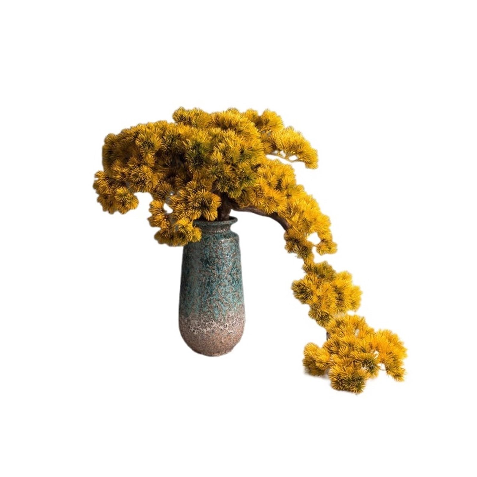 Fake Tree Large Artificial Bonsai Tree, Indoor Faux Decorative Plant Lifelike Branching Indoor Decor(Yellow)