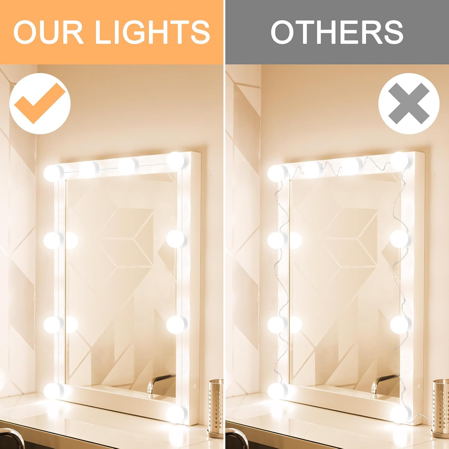 Vanity Lights for Mirror,Premtess Hollywood Style Vanity Lights with 10 dimmable Bulbs,Adjustable Color & Brightness,USB Cable(No Mirror Include)…