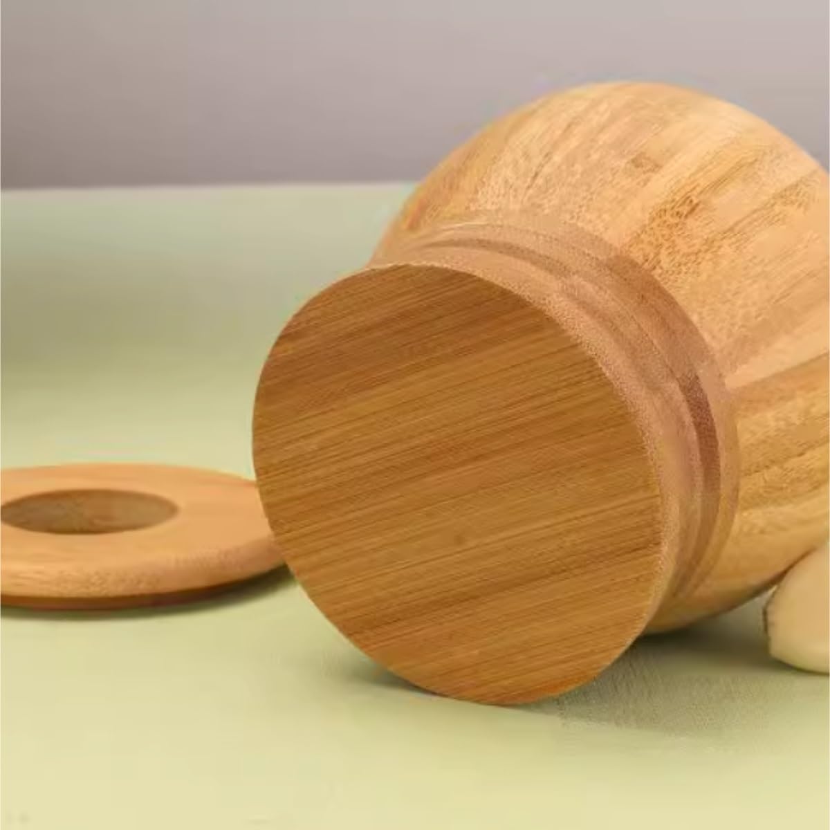 Juego De Mortero Utensilios De Cocina Cubo De Mortero con Sabor Dai, Machacador Ajo, Manual, Molinillo, Juego Restaurante(11x11cm)