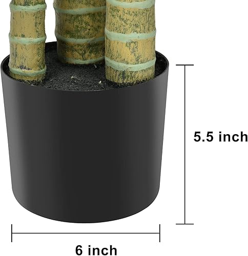 Miniatura 7 de Paquete de 2 plantas artificiales de palmera areca de 6 pies, palmera falsa para interiores y exteriores, decoración moderna, plantas de imitación
