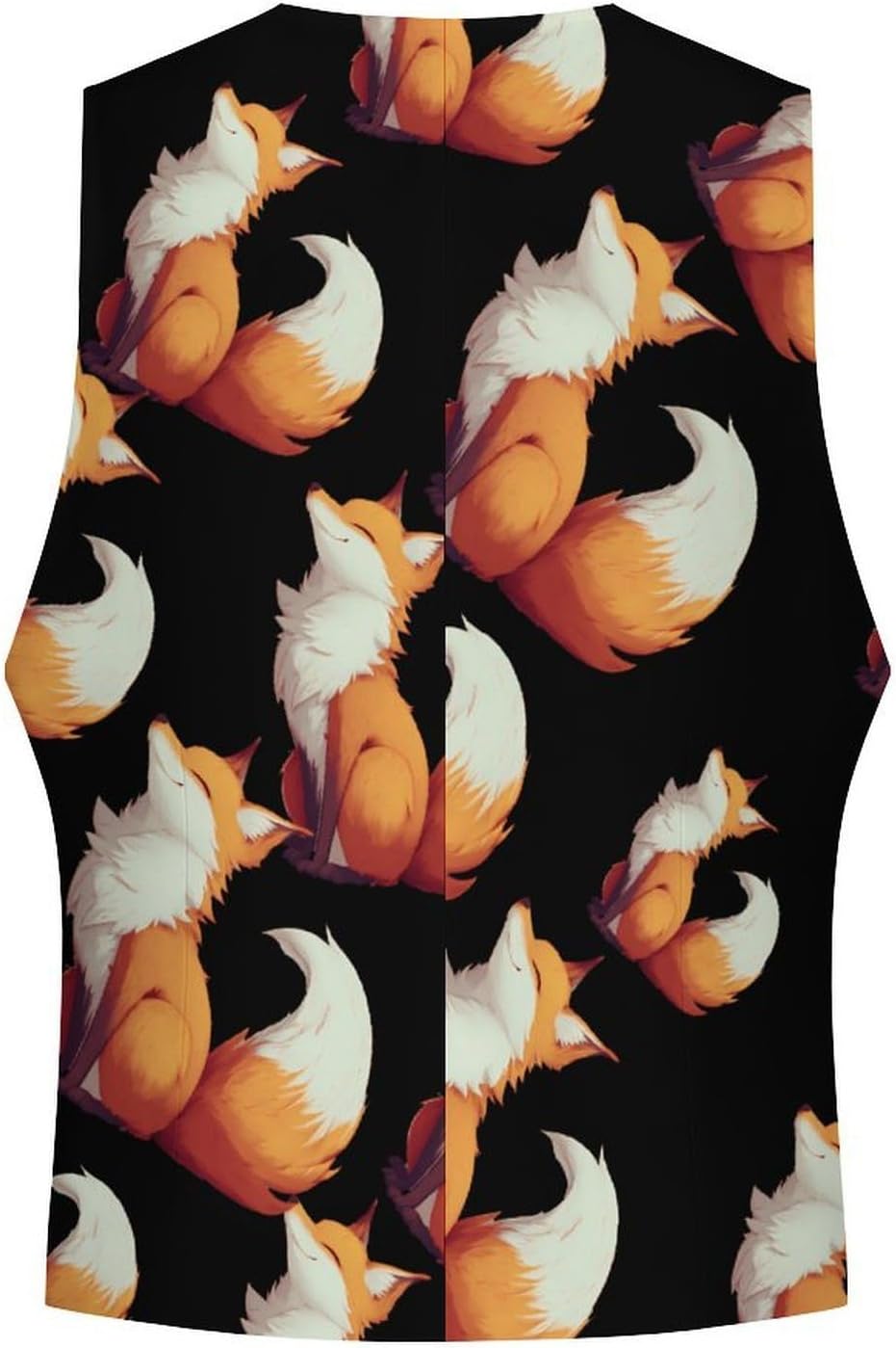Fox Animal Print Men's Suit Vest Formal Vests Casual Dress Fit Waistcoat Casual Tuxedo for Business