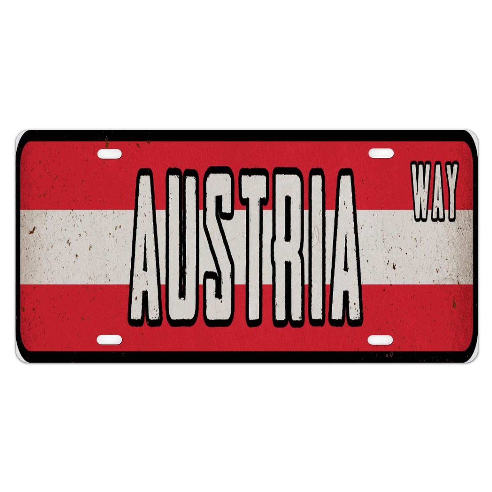 YelaceSing Austria Metal License Plates Austria Flag Vintage Colorful Aluminum Tags Travel Souvenir Aluminum Car Metal License Plate New Car Driver Gift to Women Men 8×12 INCH