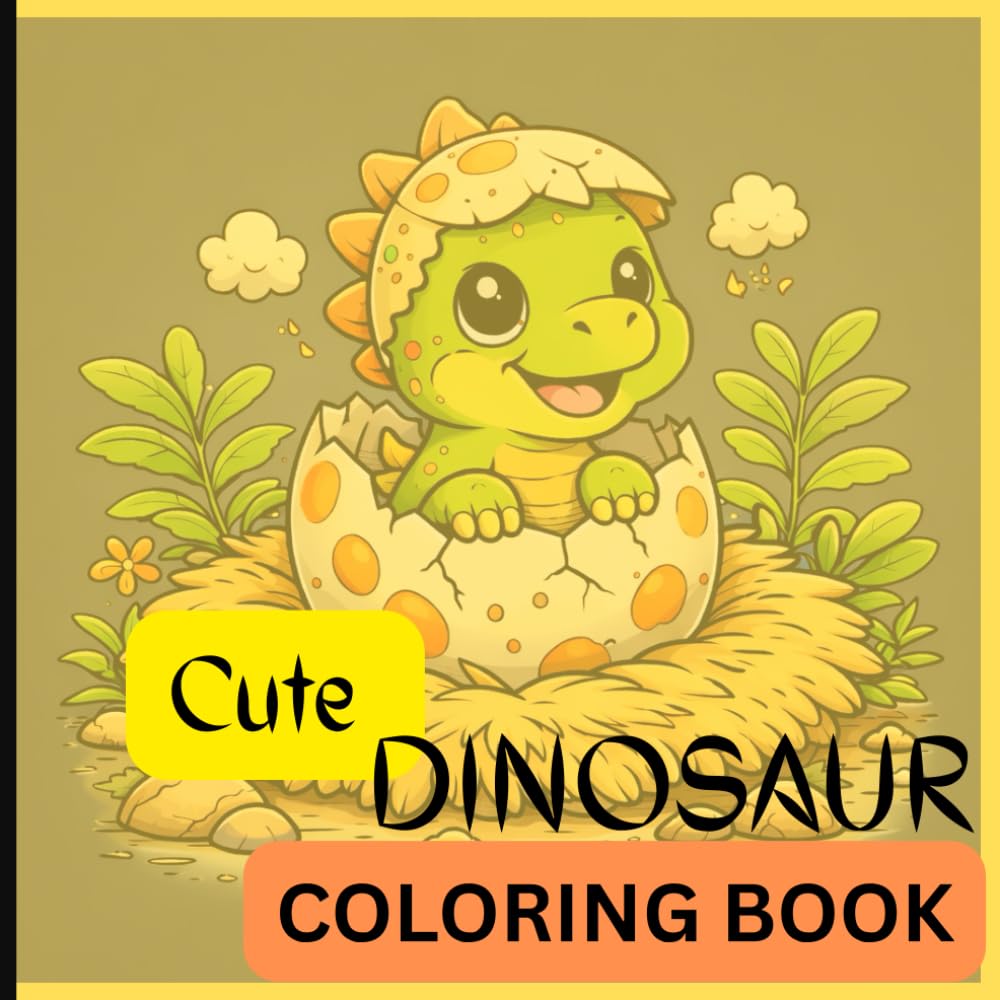 Cute Dinosaurs Coloring Book for Kids: Fun & Adorable Prehistoric Coloring Pages for Kids Ages 2–6 | Big, Simple Designs for Little Hands
