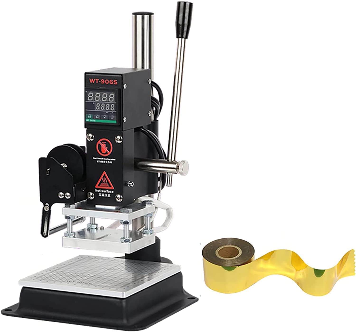 Hot Foil Stamping Machine Hot Stamping Machine Leather Pressure Mark Machine Embossing Bronzing Machine for DIY (5X7CM)