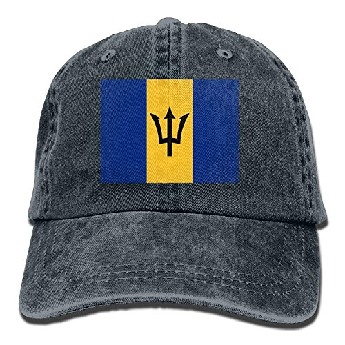 longkouishilong Flag of Barbados Unisex Adult Denim Dad Baseball Hat Sports Outdoor Cowboy Cap For Men and Women