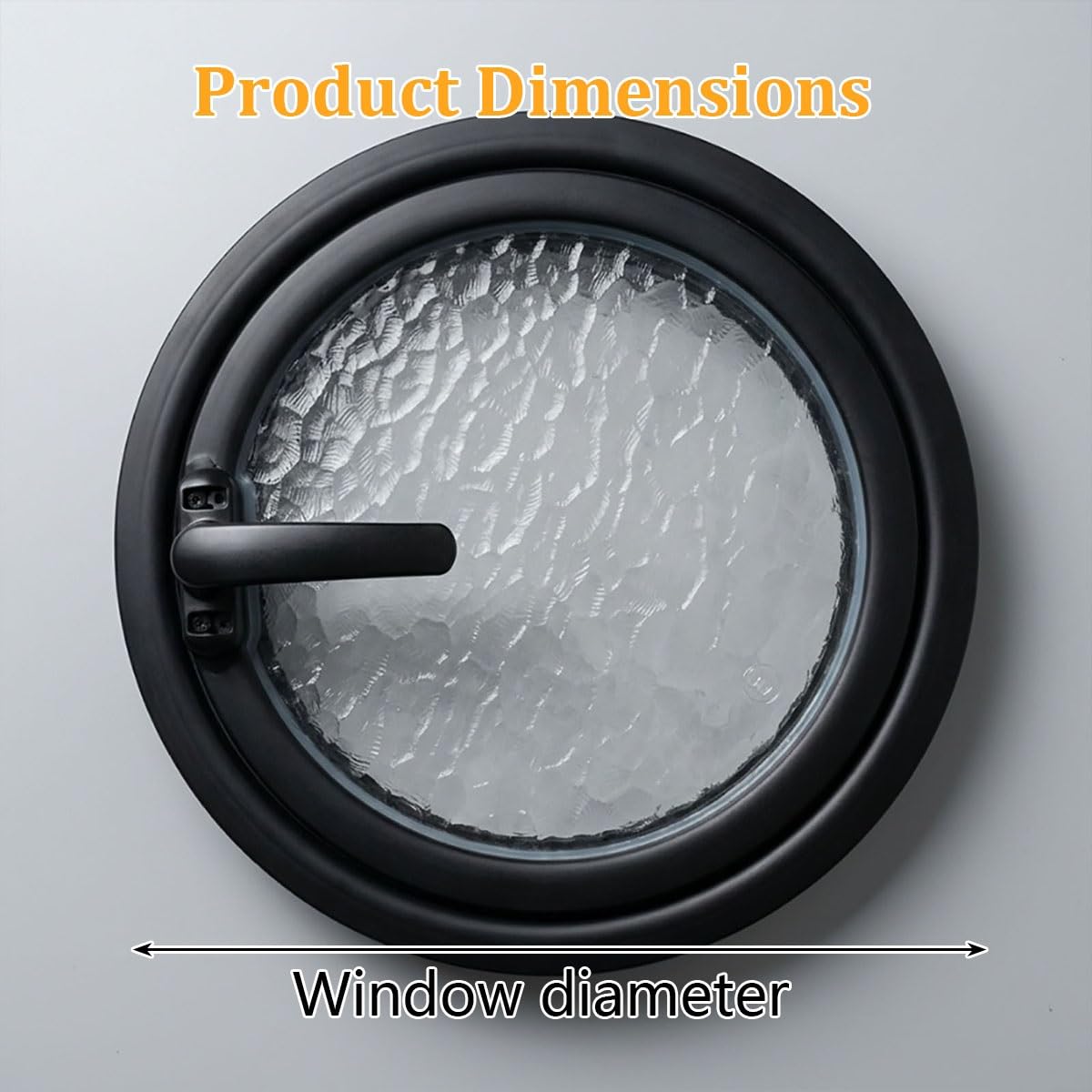 Finestra di Ventilazione Girevole, Finestra Rotonda in Vetro di Sicurezza con Ventilazione, Diametro 90 cm, Finestra a Battente Trasparente per bagni e Casette da Giardino, Telaio Metallico