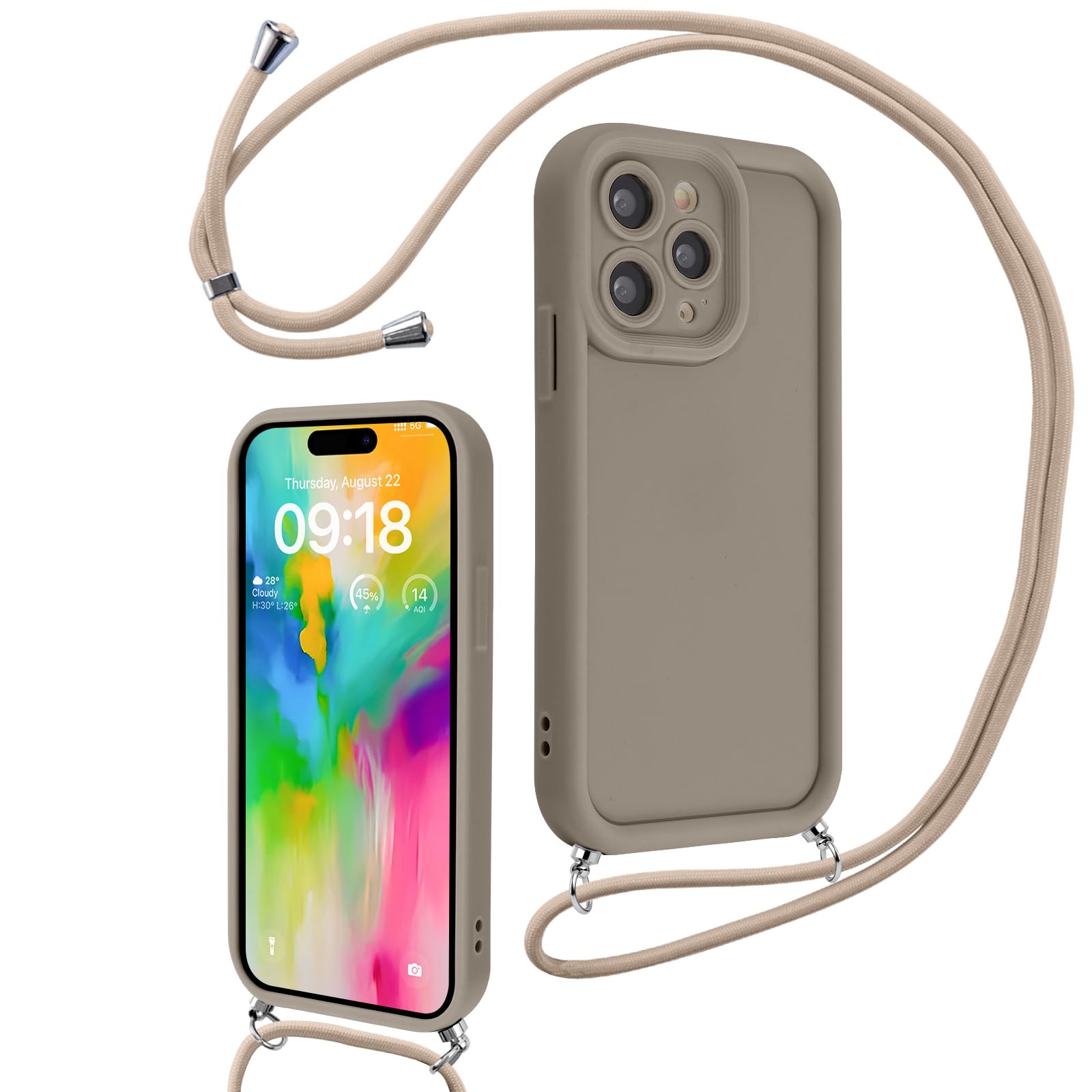 YAMCCCSE Custodia Girocollo Per OnePlus 12 5G – Cover TPU Trasparente Con Cordoncino Regolabile - 3