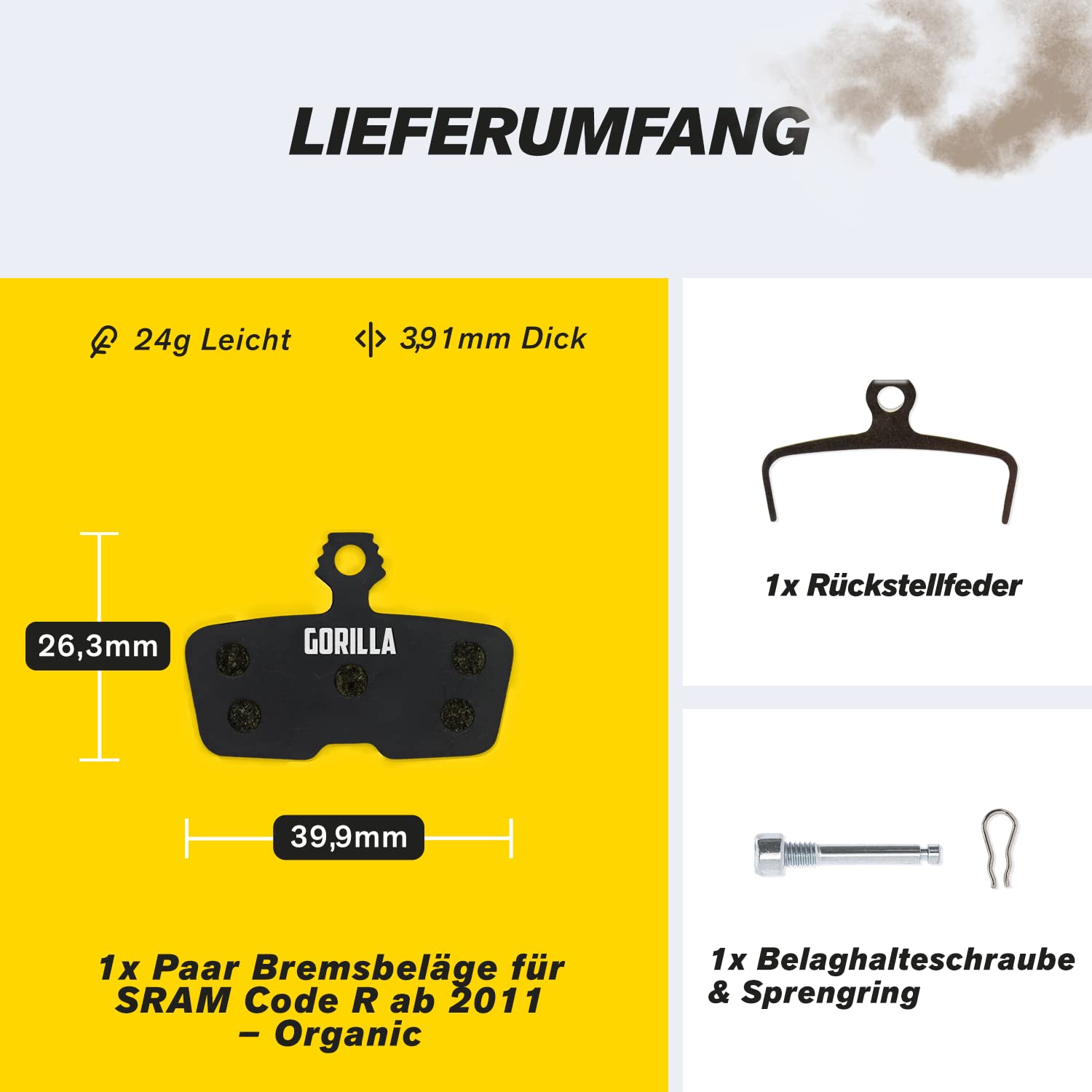 SRAM Bremsbeläge 4 Paar - Halbmetallische Beläge Für DH Vierkolben & Code R Scheibenbremsen