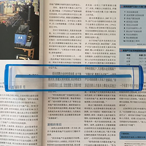 8 Inch 5X Blue Raised Domed Bar Magnifier 7513B With Reading Tracking Line Optical Tool Bar Magnifying Glass #TOP6