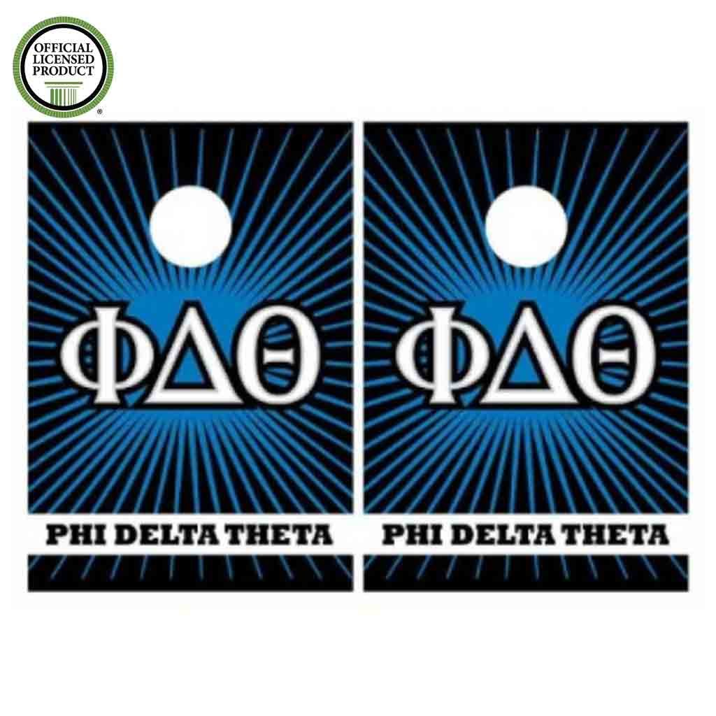 VictoryStore Cornhole Games - Phi Delta Theta Cornhole Bag Toss Game - Starburst - 8 Bags Included