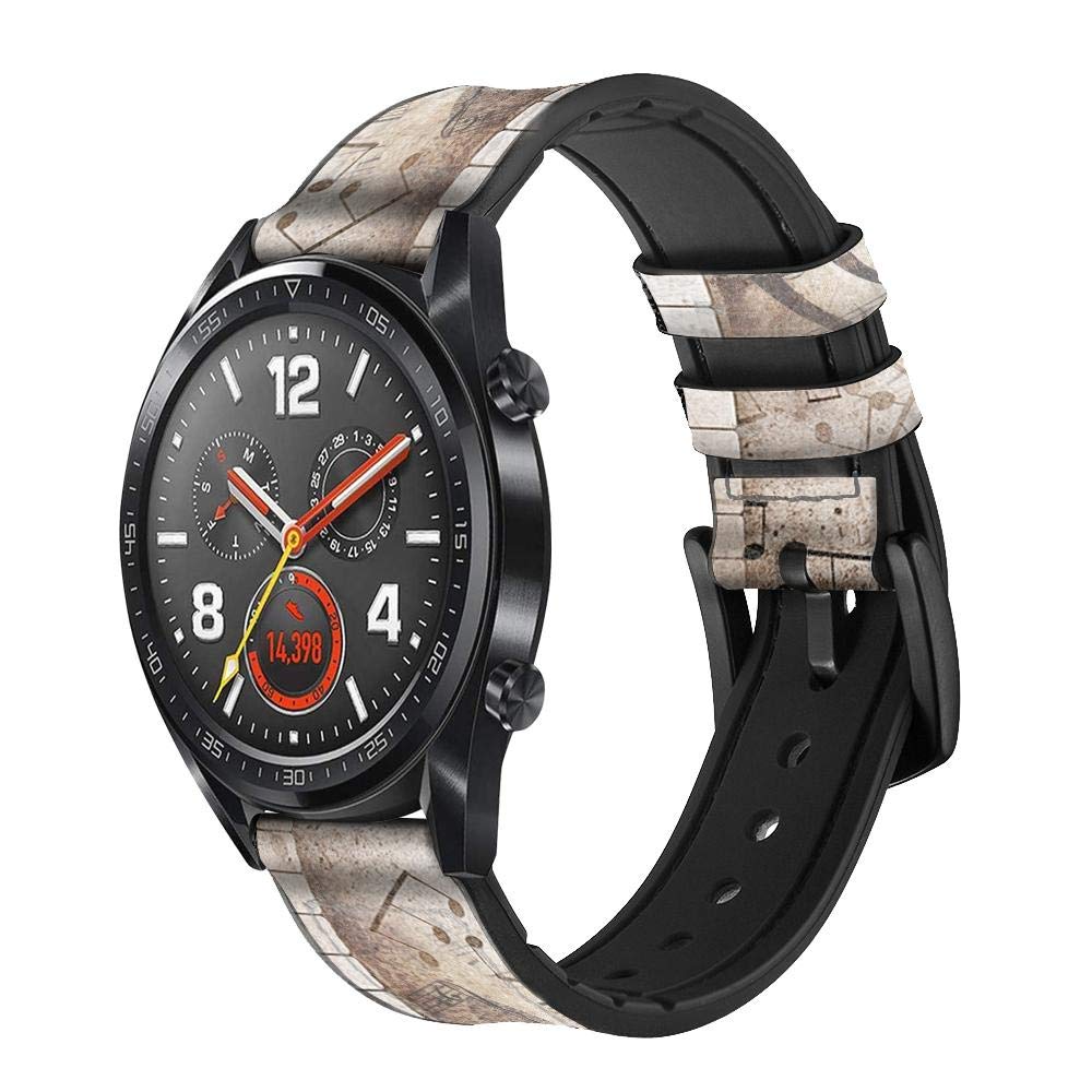 Innovedesire Music Note Bracelet de Montre Intelligente en Cuir et Silicone pour Wristwatch Smartwatch Smart Watch Taille (22mm)