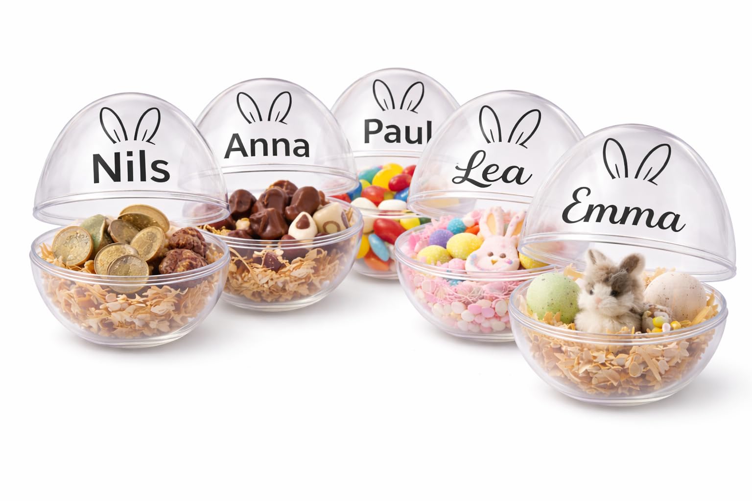 Personalisierte Kugel oder Osterei mit Name – zum Befüllen mit Geld – Geschenkidee zu Weihnachten & Ostern – Handgemacht in Deutschland, Geldgeschenkidee– 8 cm (Ostereier (Auftsellen))