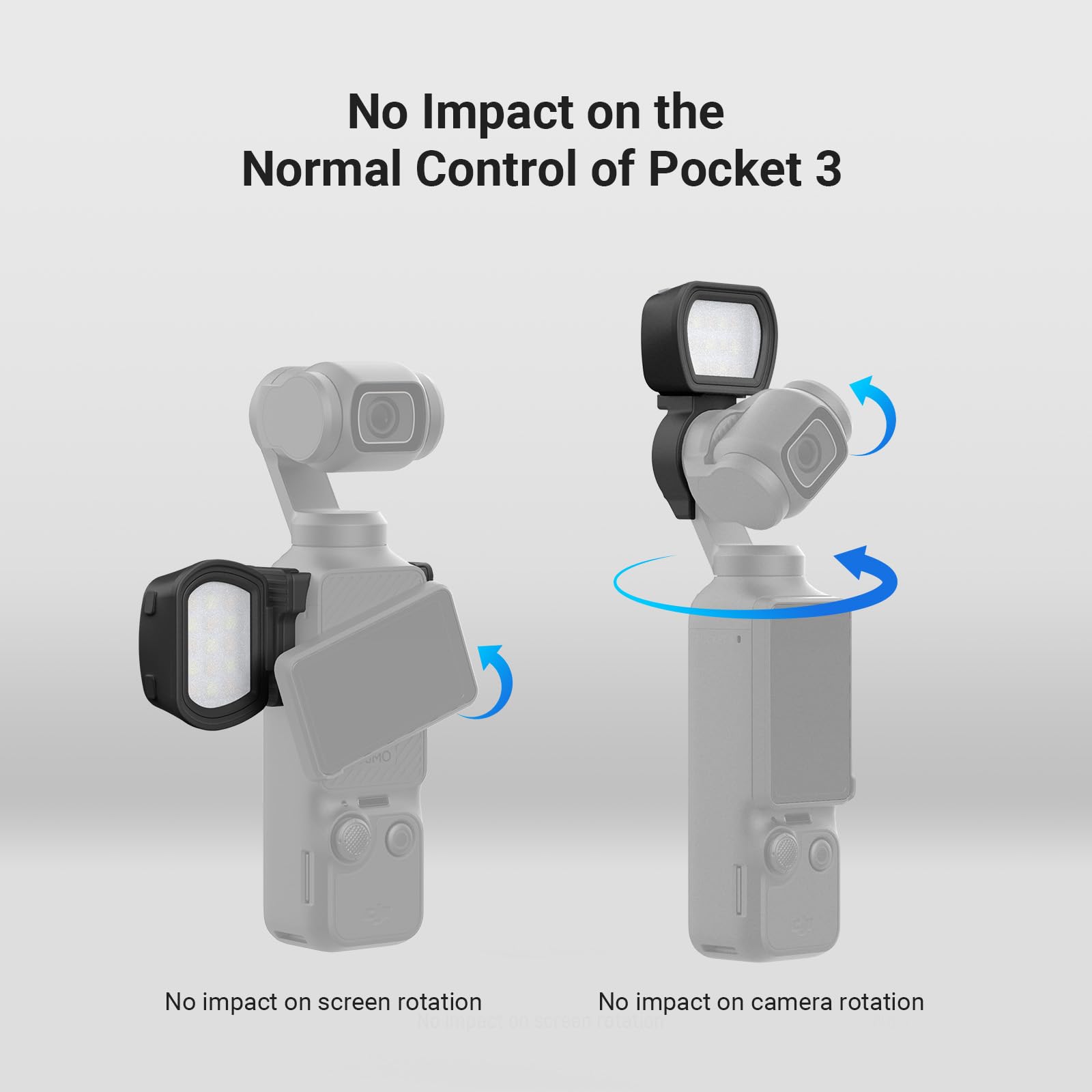 NEEWER Basics Magnetic Auxiliary Light Compatible with DJI OSMO Pocket 3 Gimbal Cam Creator Combo, 1.3W USB C Rechargeable Plastic Mini LED Fill Light Attachment for Selfie Vlog Video Recording,: M21 Black w/Upgraded Mounts