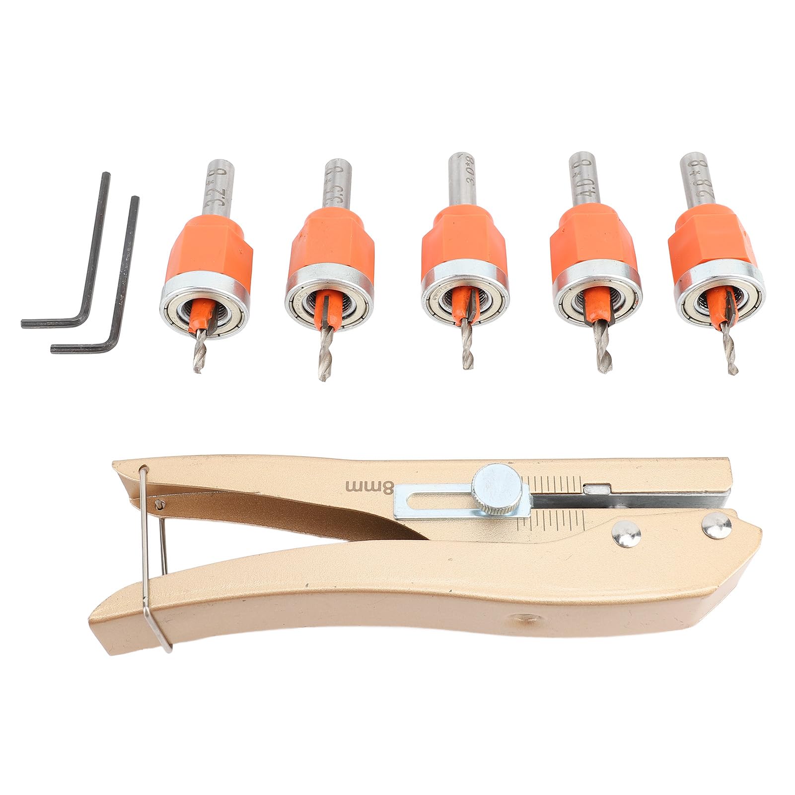 Juego de 6 brocas para avellanador de primera calidad, brocas cónicas ajustables de acero de alta velocidad para madera, plástico, metal blando, construcción de acero ABS 40CrV