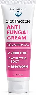 Clotrimazole Antifungal Cream for Skin - 1 Pack with 4 oz. of Clotrimazole Cream for Jock Itch, Athletes Foot Treatment, and More