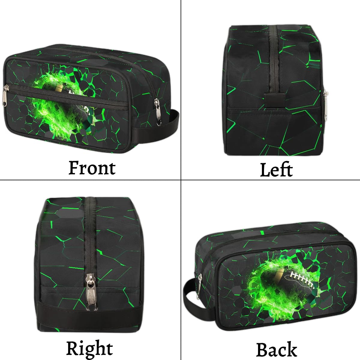 Neceser de viaje para niños y niños, kit impermeable para colgar para hombres, funda de transporte Cool Switch compatible con Nintendo Switch y consola OLED New Switch, verde (Green Football),