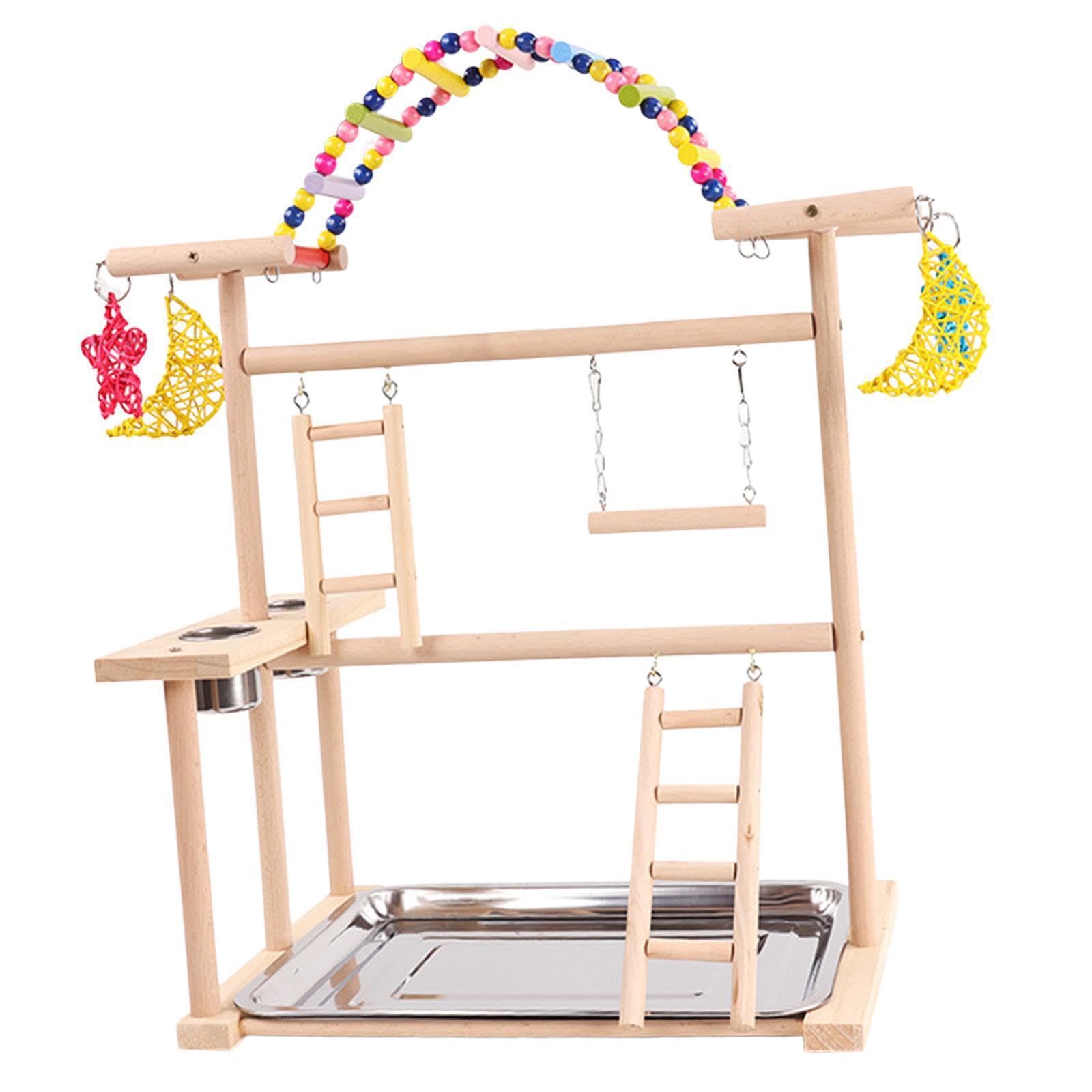 Parco giochi per pappagalli, trespolo in legno per palestra, recinto per garantire sicurezza e divertimento agli uccelli nelle attività ludiche,
