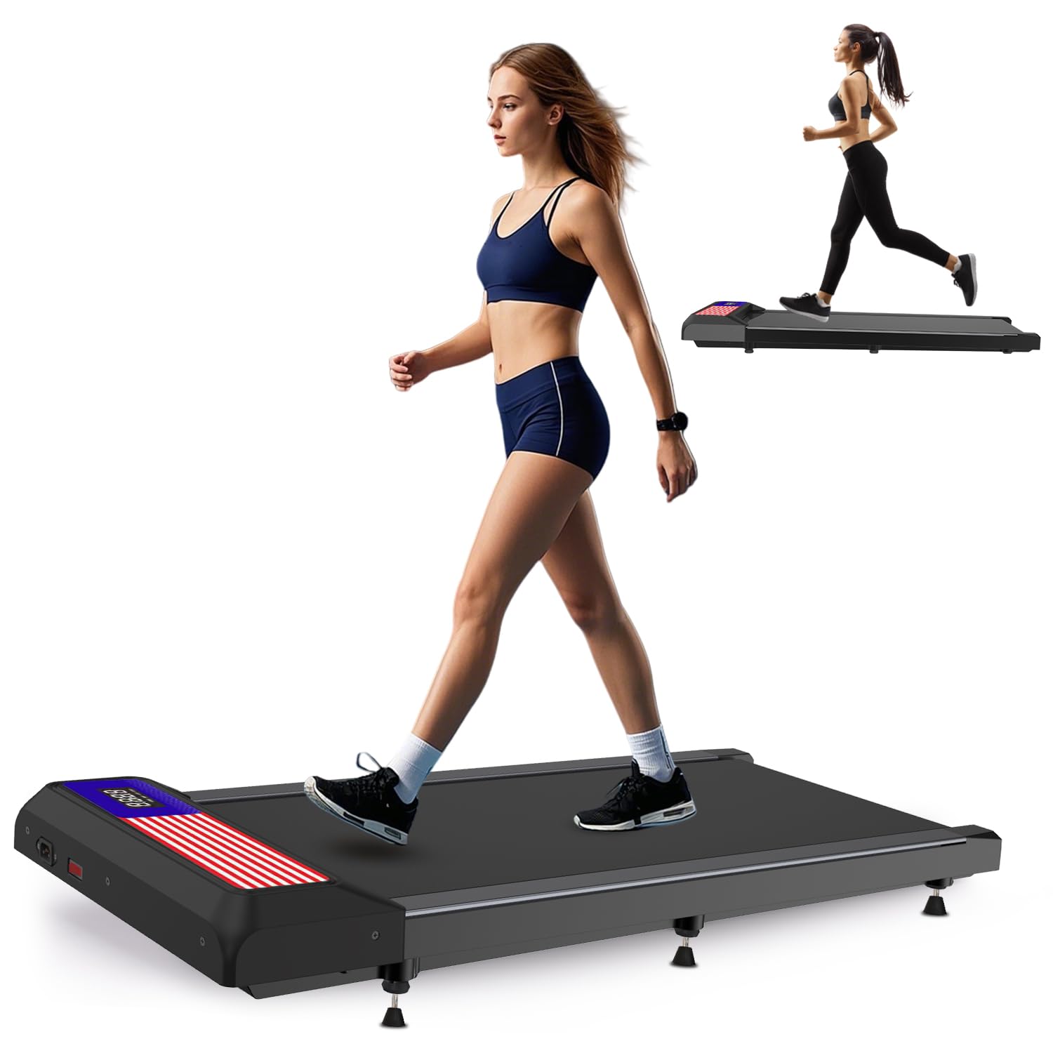 Under Desk Treadmill, 2.5 HP 265 Lbs Low Noise Walking Pad Treadmill LED Display with Remote Control Walking Jogging Running Machine, Incline Treadmills for Home and Office