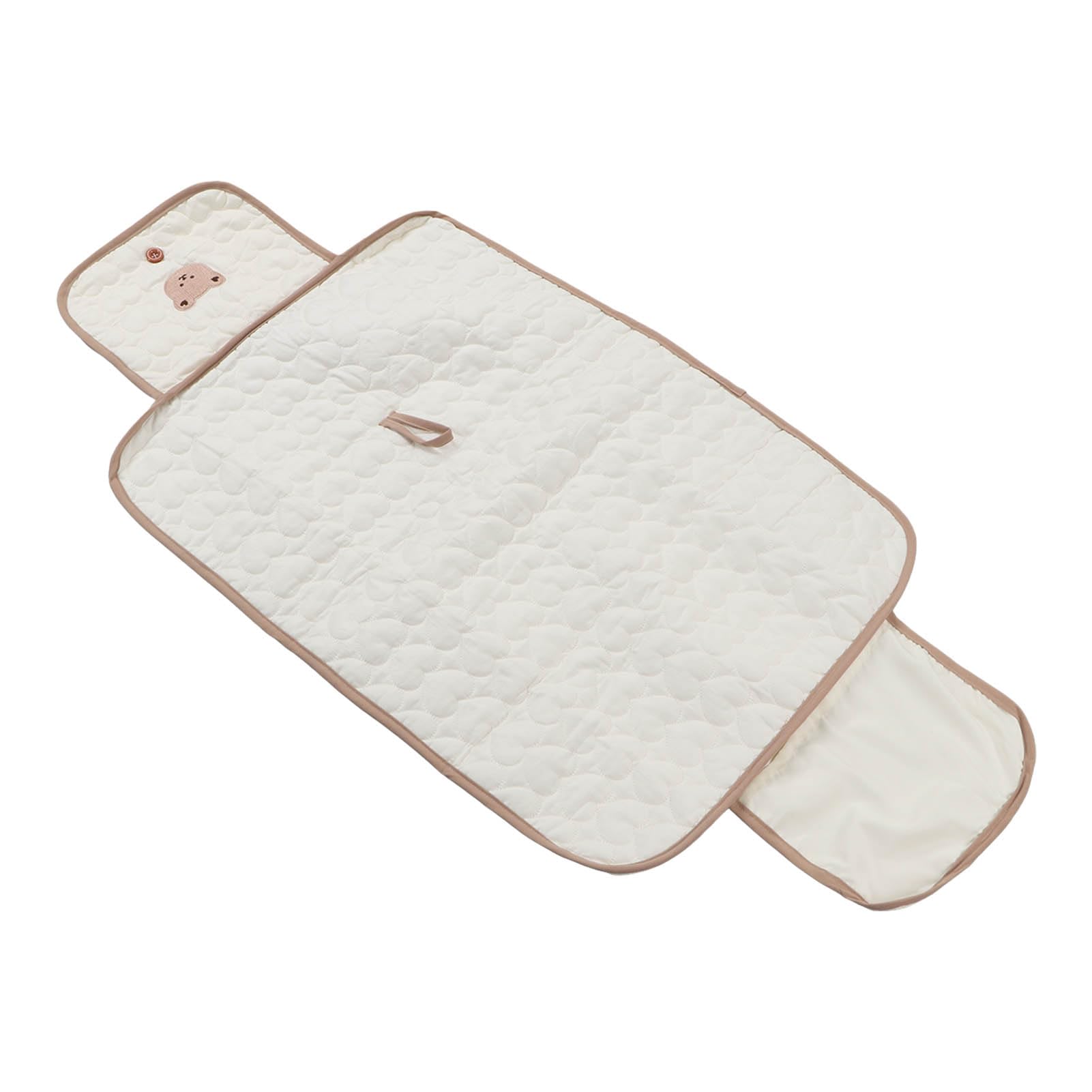 Baby Changing Mat, Baby Portable Changing Diaper Pad Foldable Travel Diaper Changing Mat for Newborn (Teddy Bear)
