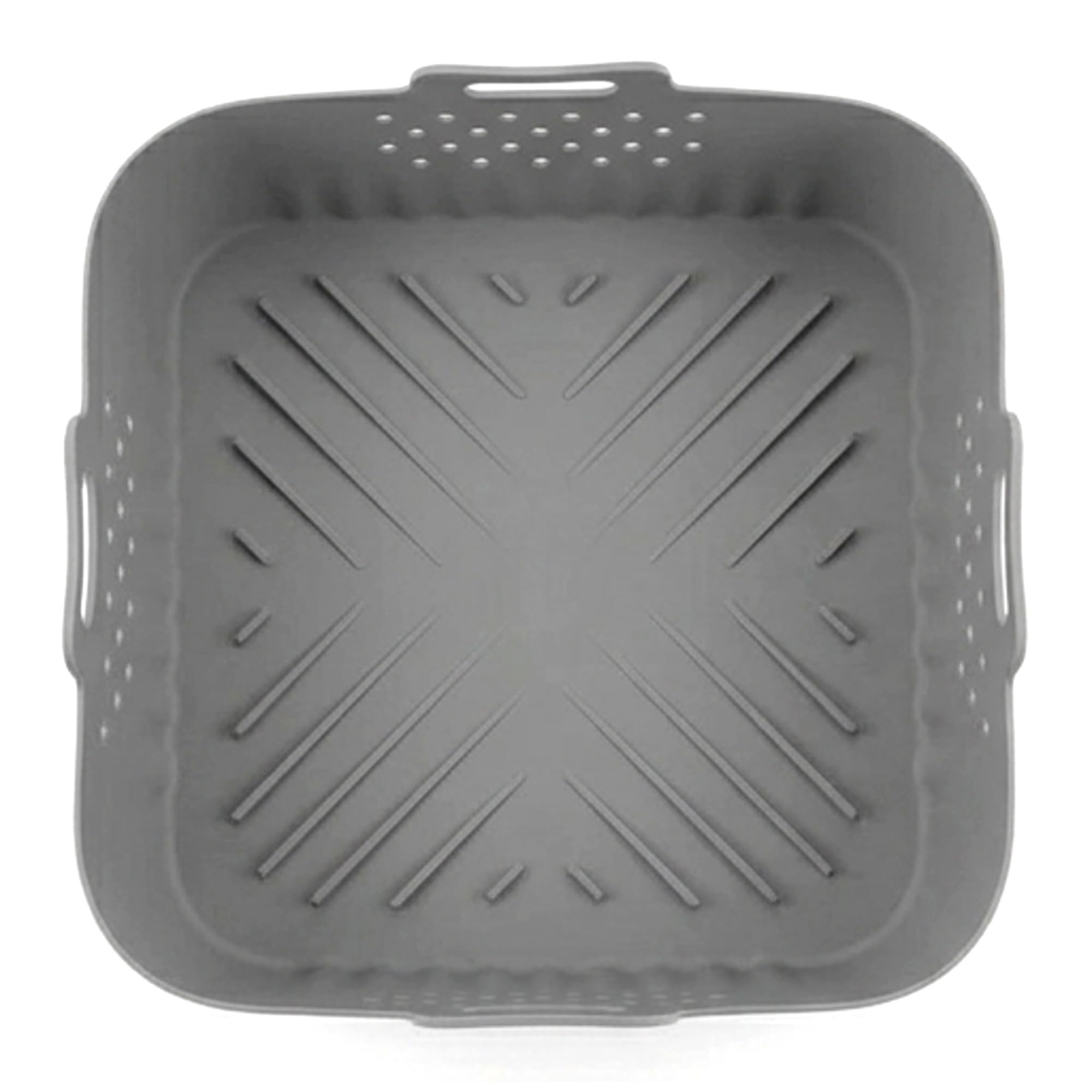 Molde de Silicona para Freidora de Aire, Cesta Cuadrada Reutilizable compatible with COSORI Cecotec, 5,5 L - 6 L, Gris reutilizável recipientes, cesta quadrada, utensílios acessórios para fritadeira