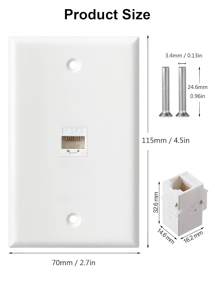 10 Best 1 Port Cat6a Rj45 Faceplate Wall Socket Ethernet Single Gang - July 2025
