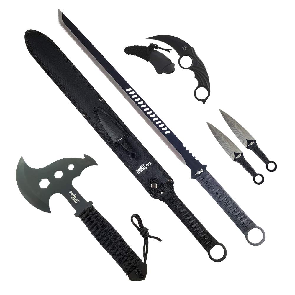 Buy Survival Tomahawk Throwing Axe and Throwing with Sheath Set