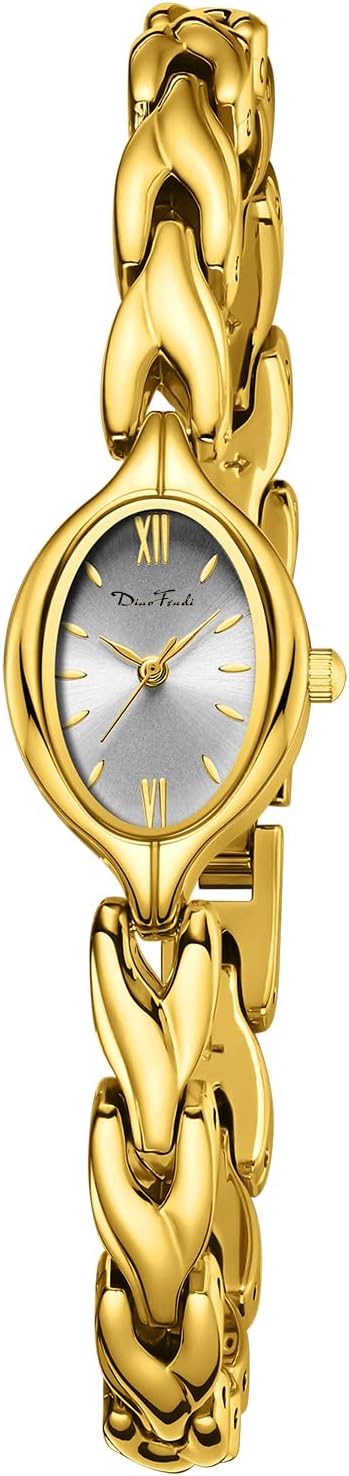 Diaofendi Vintage Oval Bracelet Gift Watch for Women, Retro Quartz Wristwatch with Waterproof Stainless Steel Band and Adjustment Tool, Elegant for Everyday & Special Occasions