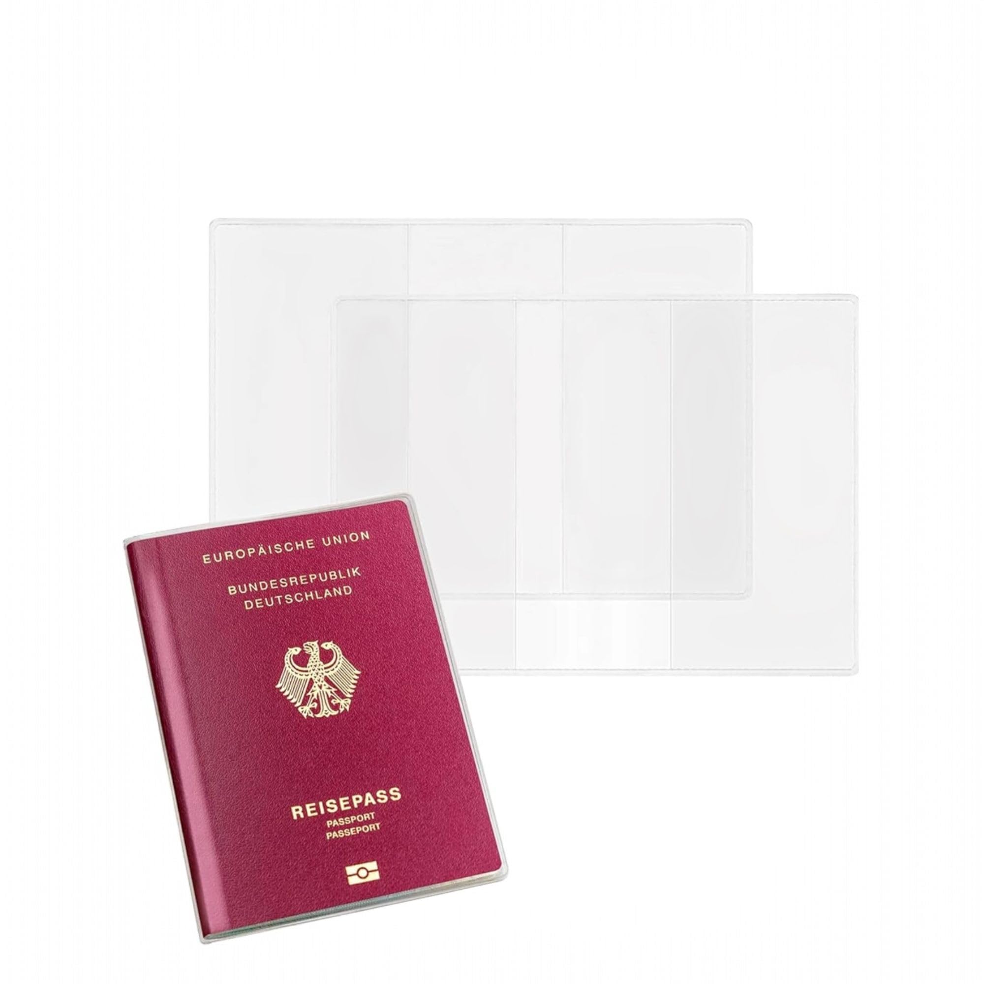 topolenashop Set 2 Custodie Passaporto Trasparenti In PVC 195x135 mm, Copertine Impermeabili Antistrappo Per Documenti Da Viaggio, Compatibili Con Passaporto Italiano Europeo | HZ-15006