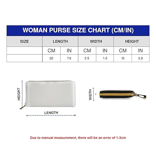 Miniatura 5 de Personalized Butterfly Women Leather Wallet with Sunflower, Vintage Custom Name Monarch Floral RFID Blocking Zip Pocket Long Ladies Travel Clutch