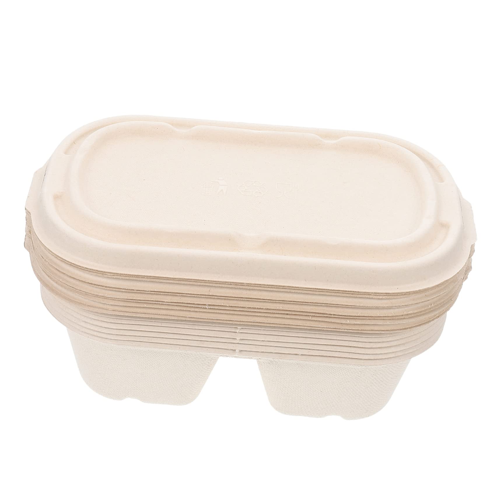 LAPYAPPE 10pcs Disposable Lunch Boxes Paper Packaging for Hotels Schools Canteens for Light Meals