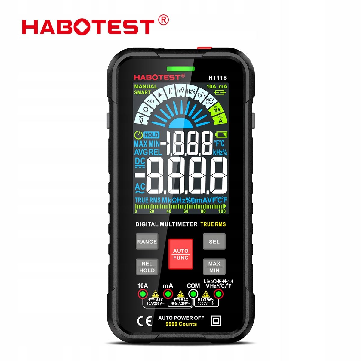 Habotest Multimètre numérique universel True RMS, NCV HT116