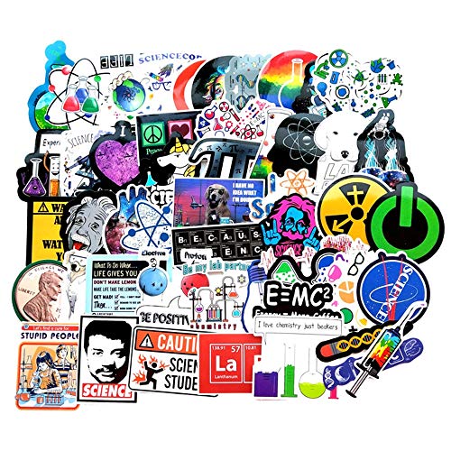 Preisvergleich Produktbild SZYND Wissenschaft Chemie Labor Aufkleber Wissenschaftler Einstein Laptop Koffer wasserdichte PVC Skateboard Aufkleber für Computer Aufkleber 50Pcs