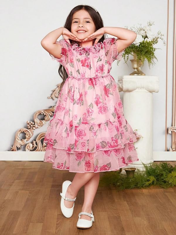 Image of Niren Enterprise Multipatteren Baby Girl's Knee Length Frocks with Digital Prints